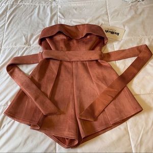 Rose Pink Suede Playsuit (Romper) NEVER WORN!